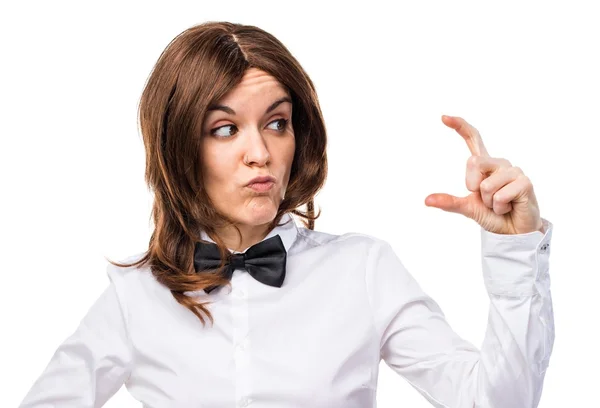 Waitress doing tiny sign — Stock Photo, Image