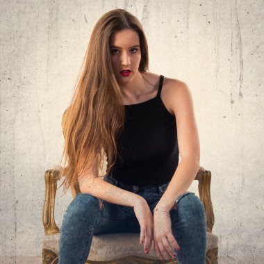 Vintage koltuk genç kız