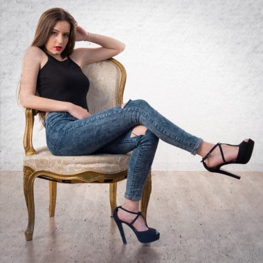 Vintage koltuk genç kız