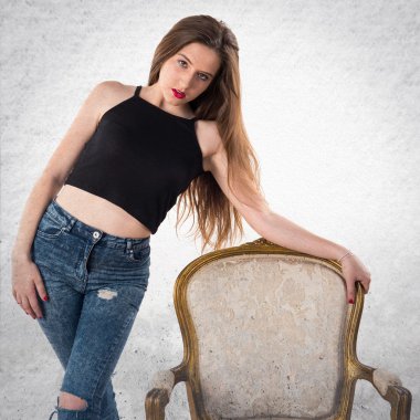 Vintage koltuk genç kız