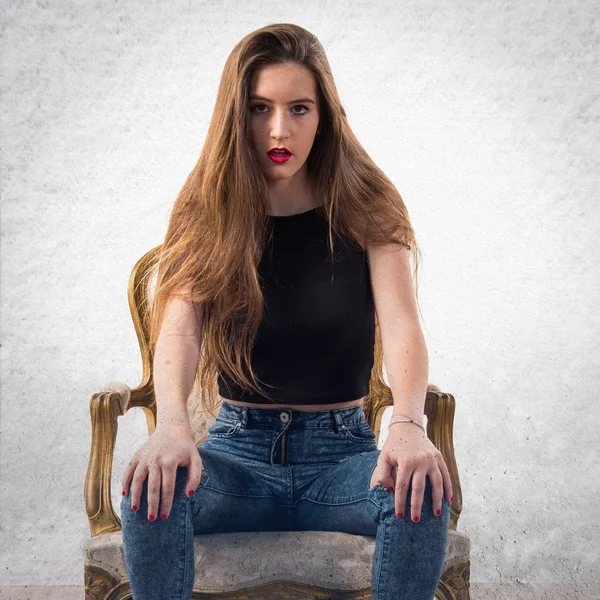 Vintage koltuk genç kız