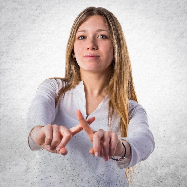 Teenie-Mädchen macht keine Geste — Stockfoto