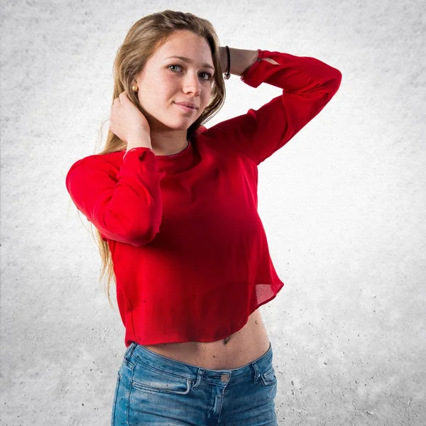 Model woman in studio — Stock Photo, Image