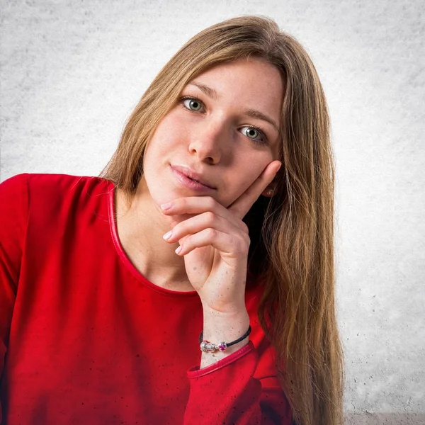 Modell Frau im Atelier — Stockfoto