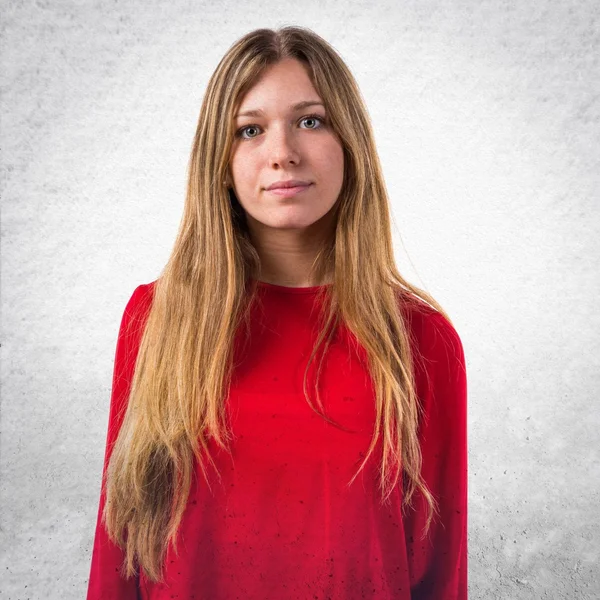 Hübsche teen Mädchen über weißen Hintergrund — Stockfoto