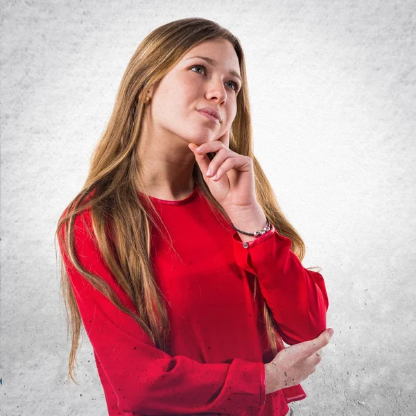 Pretty teen girl thinking — Stock Photo, Image