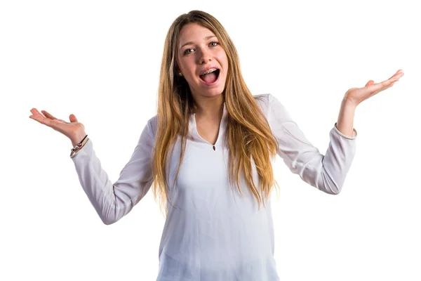 Teen girl doing surprise gesture — Stock Photo, Image