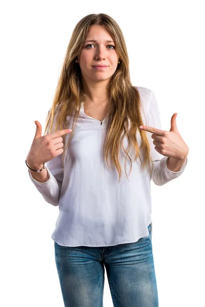 Menina adolescente fazendo gesto surpresa — Fotografia de Stock