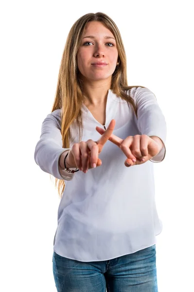 Adolescente chica haciendo ningún gesto — Foto de Stock