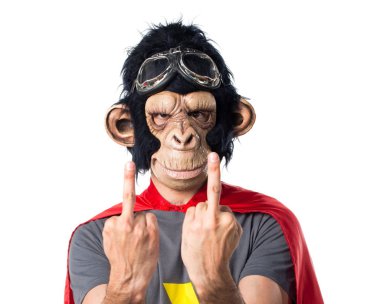 Süper kahraman maymun adam boynuz jest yapma