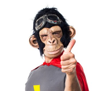 Süper kahraman maymun adam başparmak ile