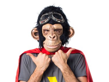Süper kahraman maymun adam başparmak ile