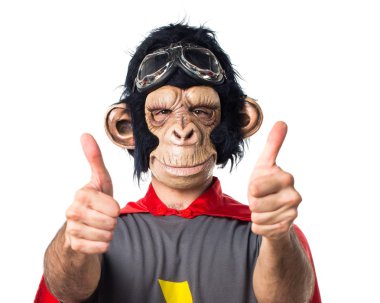 Süper kahraman maymun adam başparmak ile