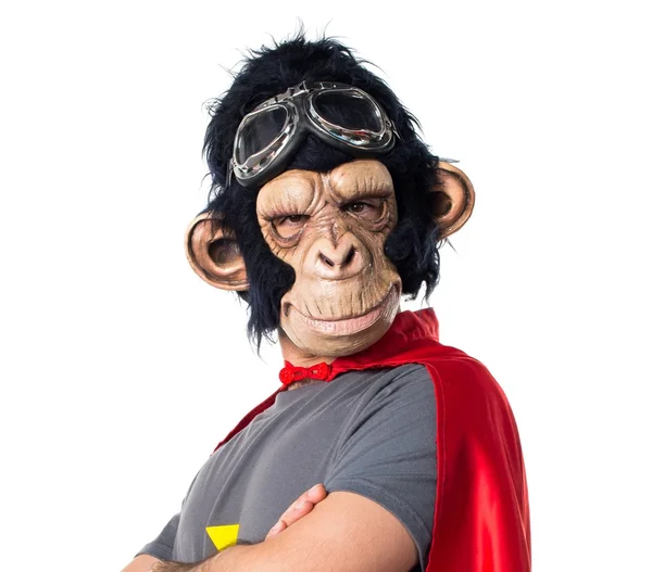 Homem macaco super-herói com os braços cruzados — Fotografia de Stock