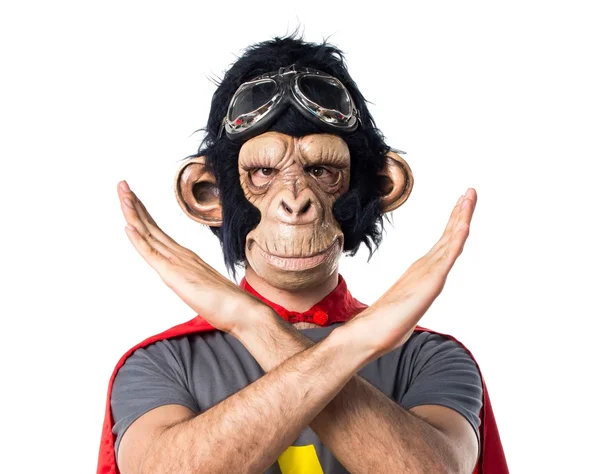 Szuperhős majom-ember csinál nem gesztus — Stock Fotó