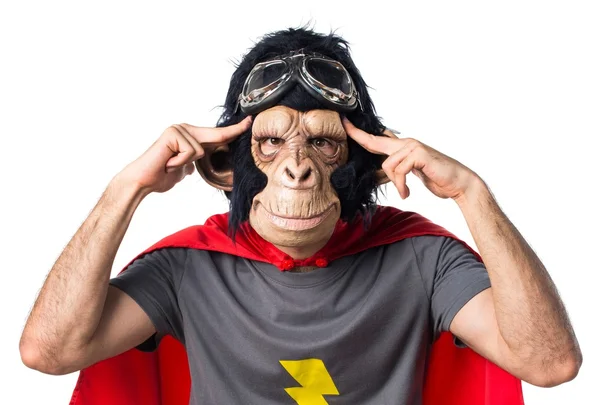 Hombre mono superhéroe pensando — Foto de Stock
