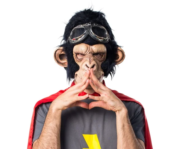 Supereroe scimmia uomo pensando — Foto Stock