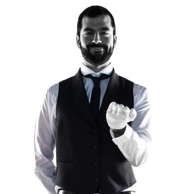 Bir şey tutan lüks garson