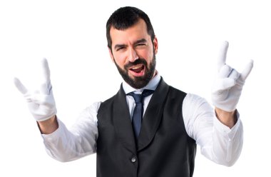 Lüks garson boynuz jest yapma