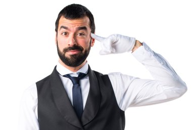 Lüks garson çılgın jest yapma