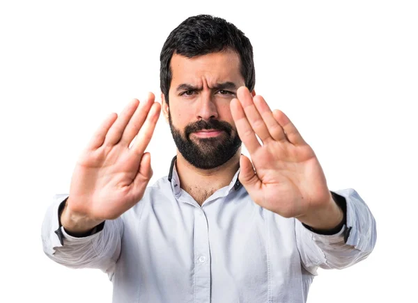 Hombre haciendo señal de stop — Foto de Stock