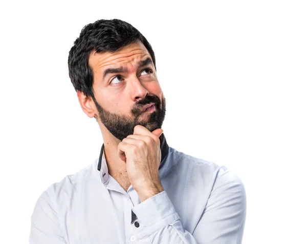 Hombre sobre fondo blanco aislado — Foto de Stock