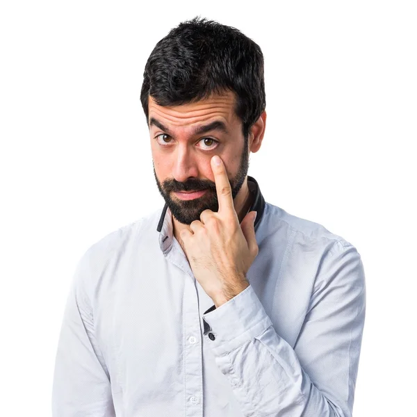 Hombre sobre fondo blanco aislado — Foto de Stock