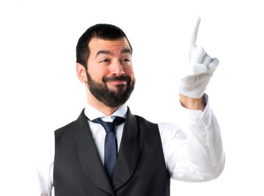 Şeffaf ekranda dokunmadan lüks garson