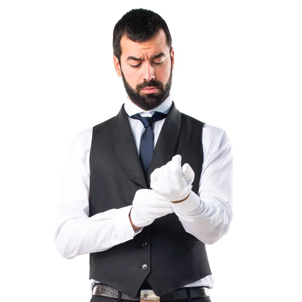 Hombre sobre fondo blanco aislado — Foto de Stock