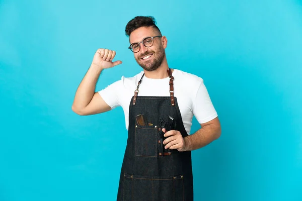 Barber Man Apron Proud Self Satisfied — Stock Photo, Image