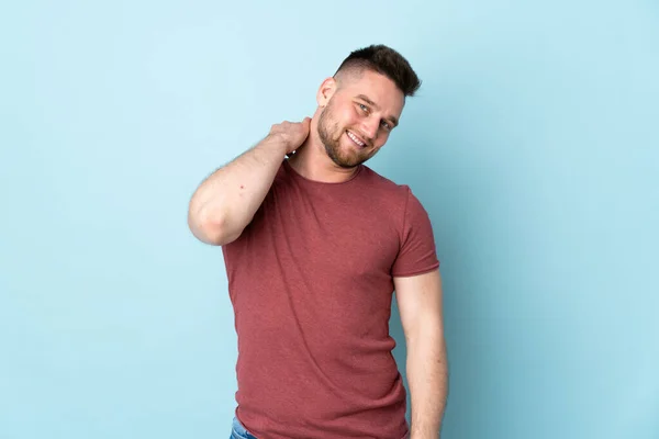 Ruso Guapo Hombre Sobre Aislado Fondo Riendo — Foto de Stock