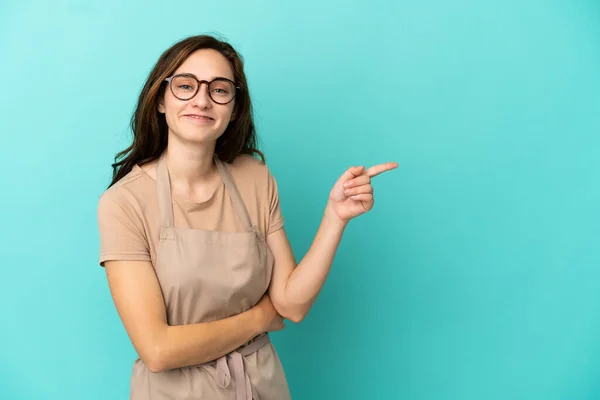 Restaurant Waiter Pointing Finger Side — Stock Photo, Image