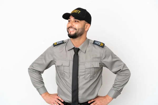 Jeune Homme Arabe Isolé Sur Fond Blanc Posant Avec Les — Photo