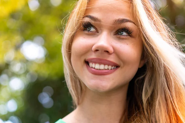 Young Student Woman Outdoors Happy Expression — Stock Photo, Image