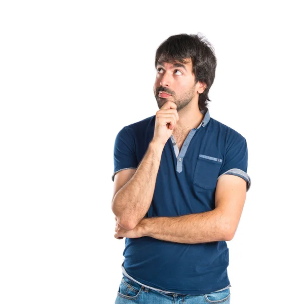 Man thinking over isolated white background — Stock Photo, Image