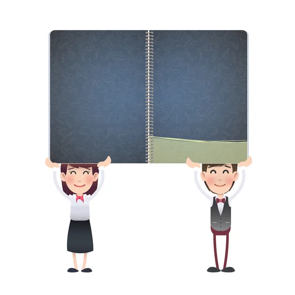 Business people with notebook over white background. Vector design. — Stock Vector