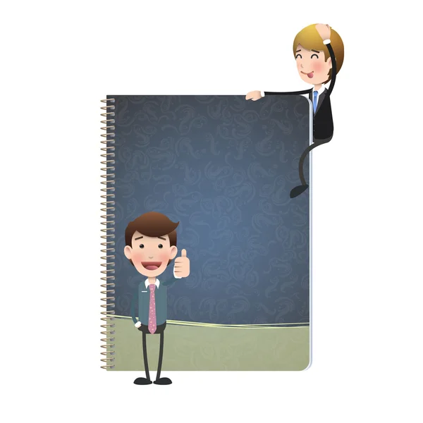 Business people with notebook over white background. Vector design. — Stock Vector