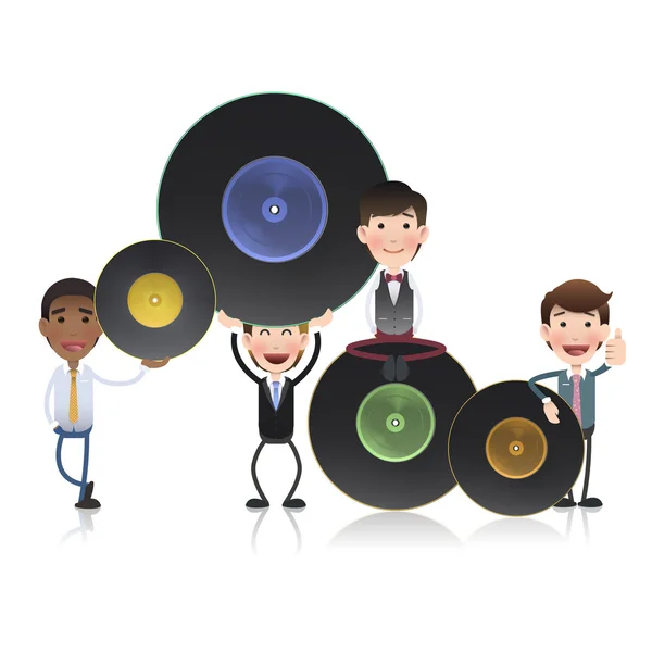 Gente de negocios con vinilo sobre fondo blanco. Diseño vectorial — Vector de stock