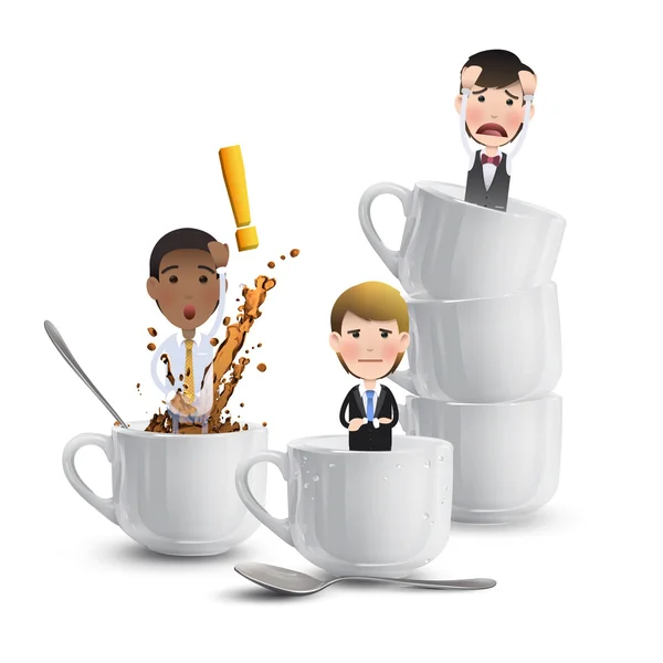 Forretningsfolk med en kop kaffe. Vektorkonstruktion . – Stock-vektor