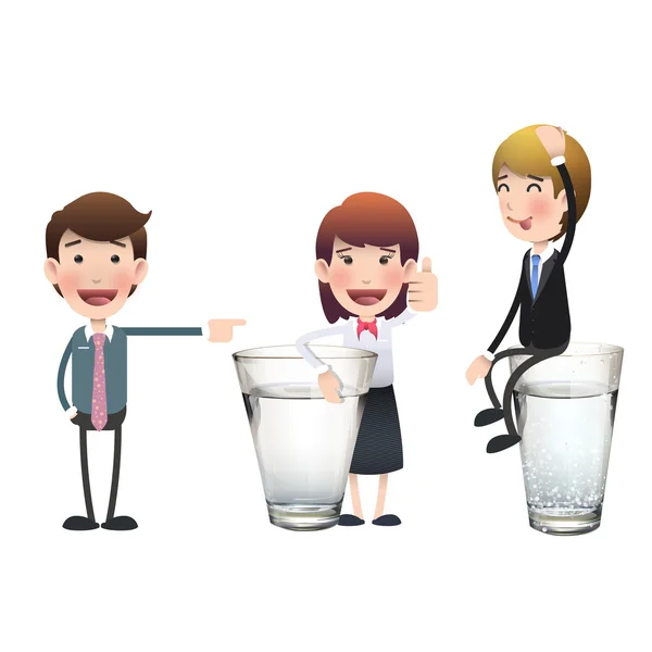 Business people with water glass over white background. Vector design. — Stock Vector
