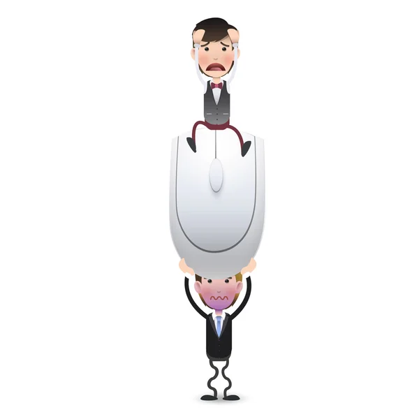 Business people with computer mouse. Vector design. — Stock Vector