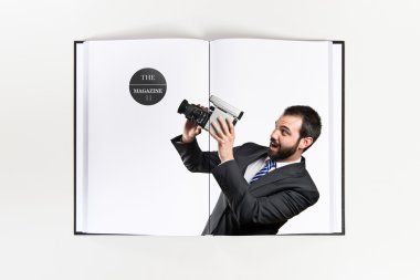 genç işadamı video kayıt defteri baskılı