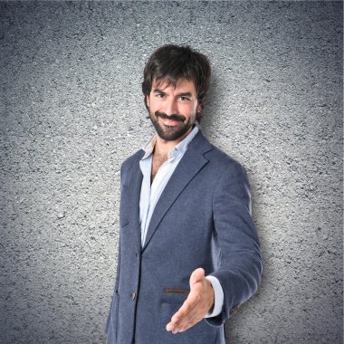 bir anlaşma üzerinde yapım işadamı dokulu arka plan 