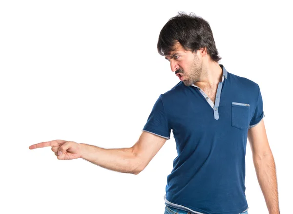 Homem gritando sobre fundo branco isolado — Fotografia de Stock