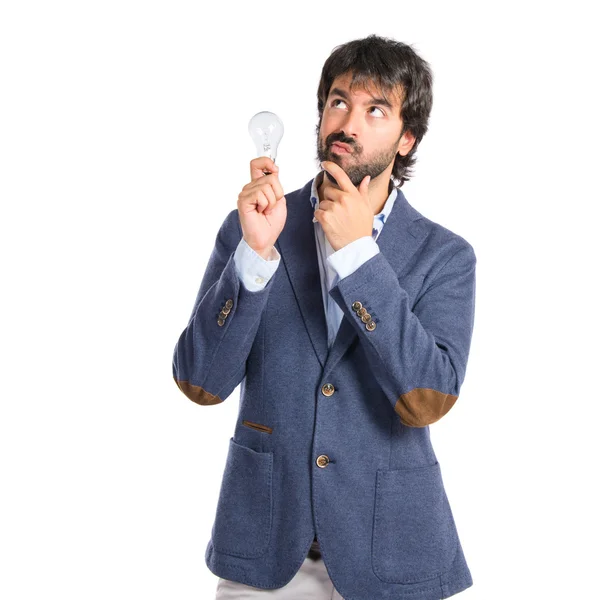 Man thinking over white background — Stock Photo, Image