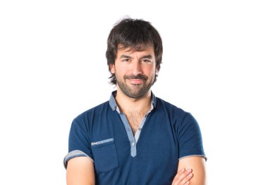 adamın kolları beyaz arka plan üzerinde çarpı işareti.