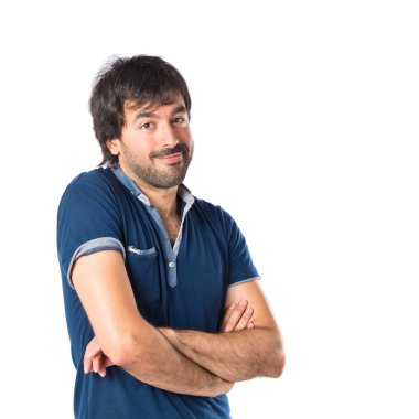 adamın kolları beyaz arka plan üzerinde çarpı işareti.