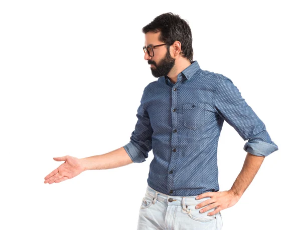 Young hipster man making a deal — Stock Photo, Image