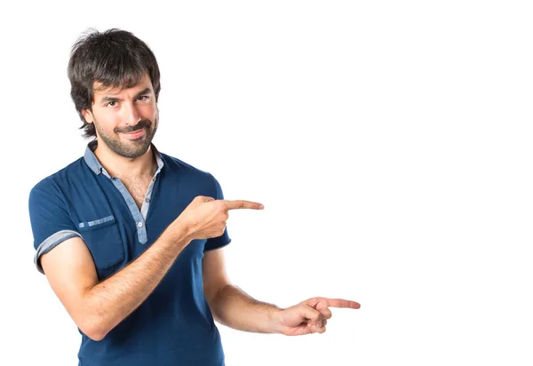 Man pointing over white background — Stock Photo, Image