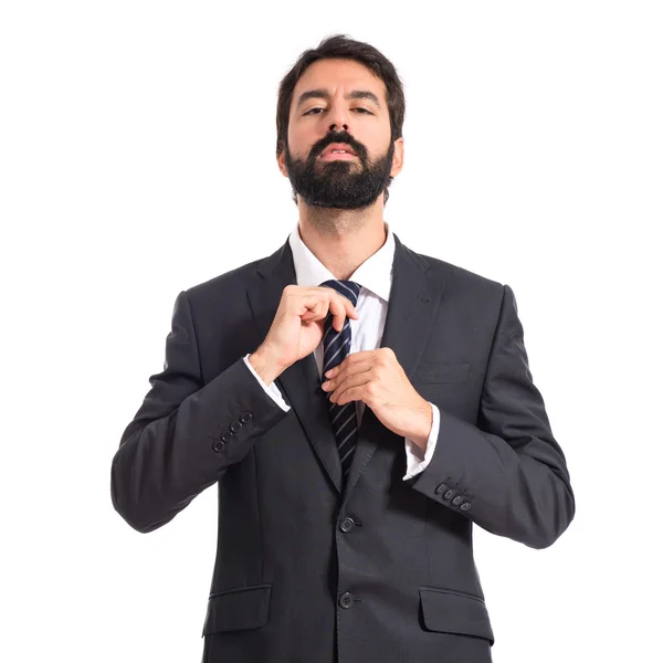 Hombre de negocios guapo sobre fondo blanco — Foto de Stock